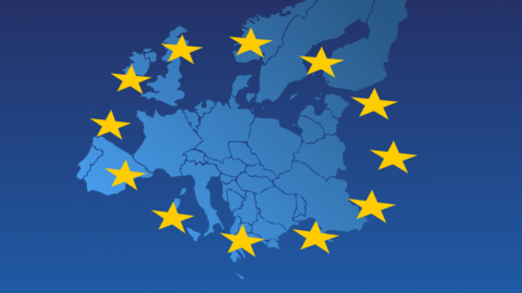 Europakarte mit Sternen