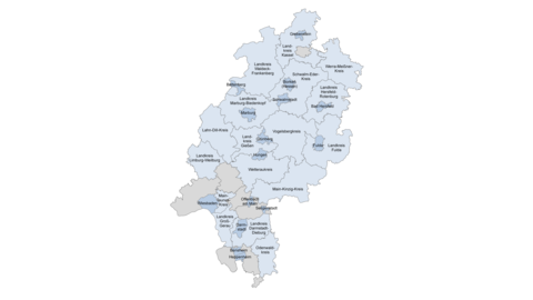 Lage der Träger oder federführenden Mitglieder von Sparkassenzweckverbänden Hessenkarte zu der Lage der Träger oder federführenden Mitglieder von Sparkassenzweckverbänden auf der Hessenkarte