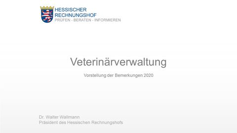 Veterinärverwaltung Titelbild mit dem Schriftzug Veterinärverwaltung