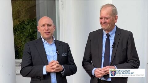 Staatsminister Manfred Pentz und Rechnnungshofspräsident Dr. Walter Wallmann