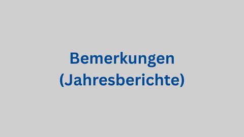 Grauer Hintergrund mit Schriftzug Bemerkungen (Jahresberichte)