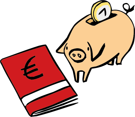 Spar-Buch Hier kommt Geld hin, das man noch nicht ausgeben will.